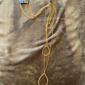 Gold necklace and earrings